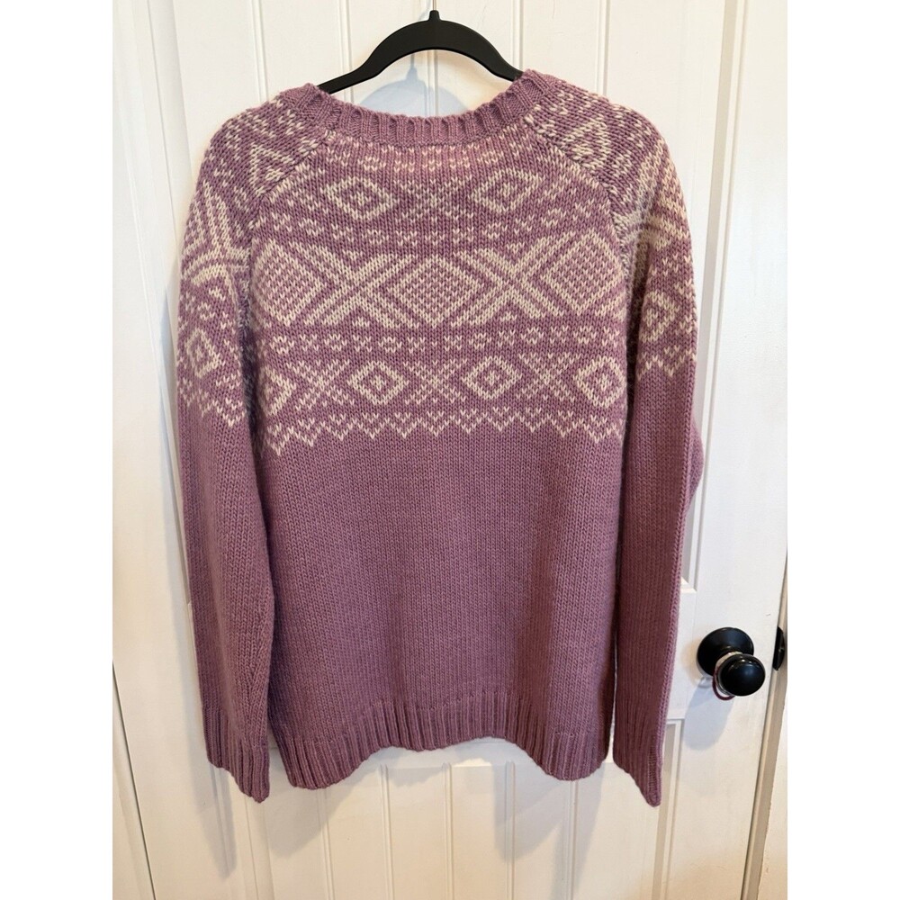 Gander Mountain Guide Series Sweater Womens L Wool Alpaca Fair Isle Purple NWT - Picture 3 of 7